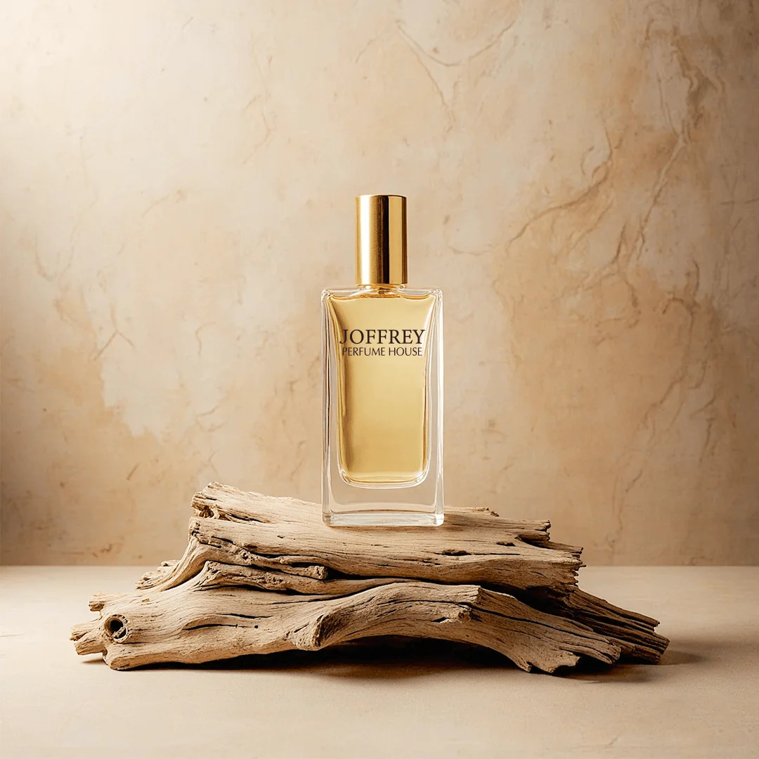 Perfume on driftwood