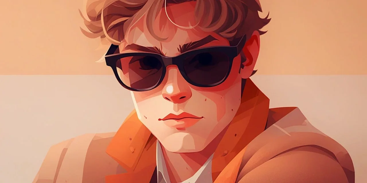 Illustrated man in sunglasses